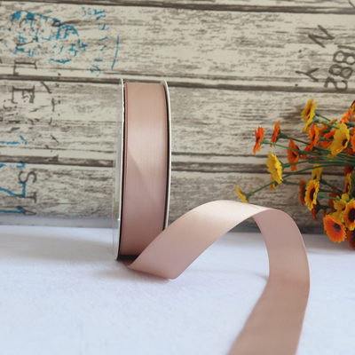 ริบบิ้นผ้าซาติน 2 หน้า สี 50 หลา (Cameo)# WX009