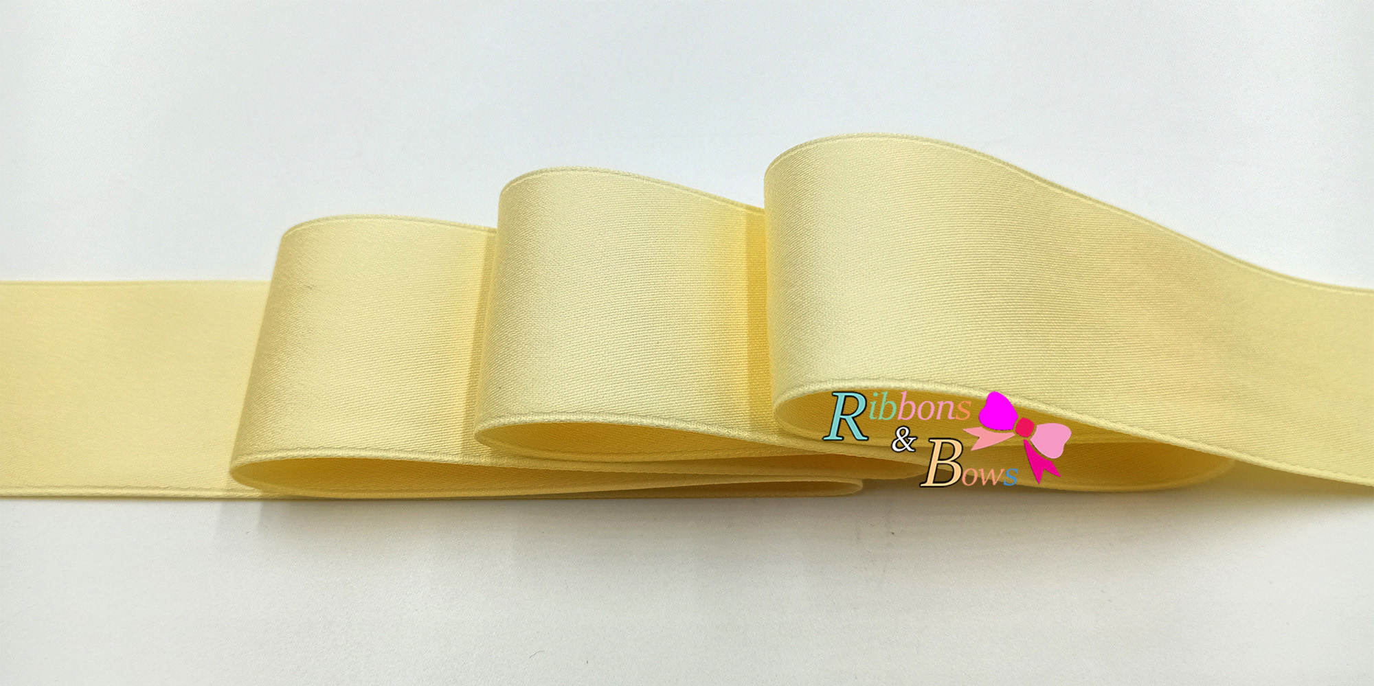 ริบบิ้น poly-cotton เกาหลี สี Buttermilk 10 หลา