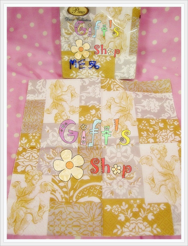 กระดาษแนปกิ้นยุโรป, ลายกามเทพ, ลายเทวดา, ลายดอกไม้สีทองกับเทวดา, ลายลูกไม้แบบนุโรป, ลายลูกไม้, ลายวินเทจ, ลายความรัก, ลายฉลุสีทอง, ลายลูกไม้สีเงิน, ลายเต็มผืน