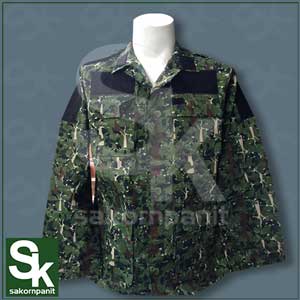เสื้อลายพราง (พร้อมแถบตีนตุ๊กแก 6จุด) ป่าไม้.