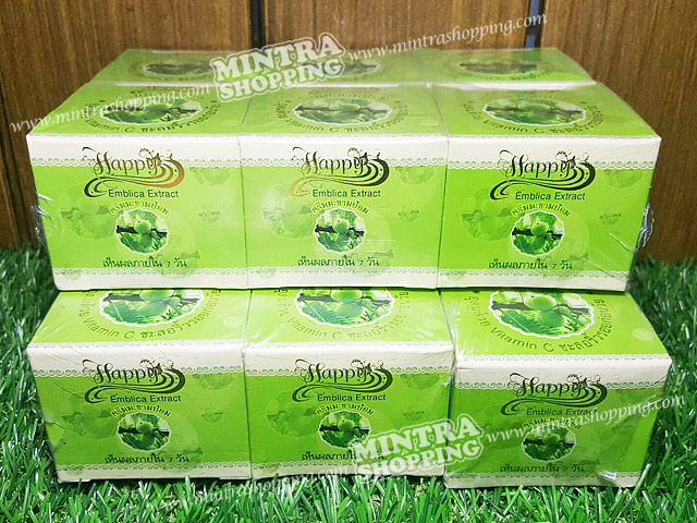 ครีมมะขามป้อม Happy กล่องเขียว Embica Extract Cream อุดมด้วยวิตามินซี ช่วยบำรุงผิวหน้าขาวกระจ่างใส