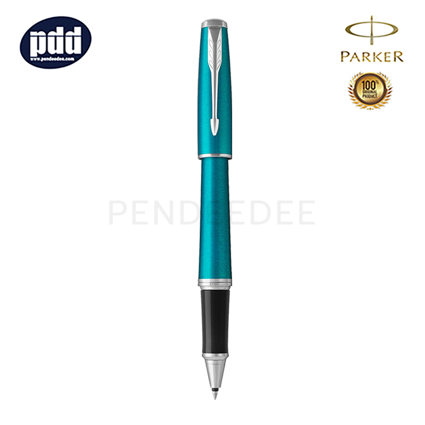 ปากกาสลักชื่อ PARKER ปากกาโรลเลอร์บอล ป๊ากเกอร์ เออร์เบิน สีฟ้า คลิปเงิน PARKER Urban Vibrant Blue CT Rollerball Pen