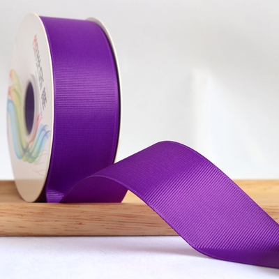 ริบบิ้นผ้าลูกฟูสีม่วงเข้ม (Purple) #GX015