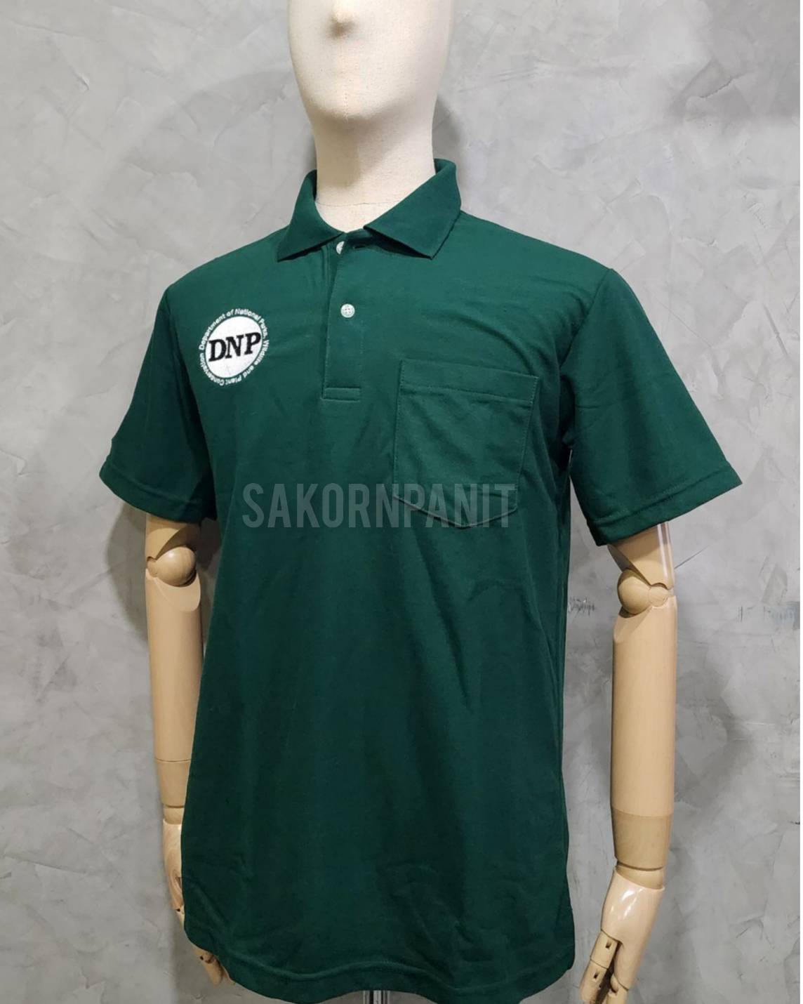 โปโลสีเขียวหัวเป็ด ปัก DNP-RANGER(หน้า-หลัง) ติดธงชาติปลายแขนขวา(Pre-Order)