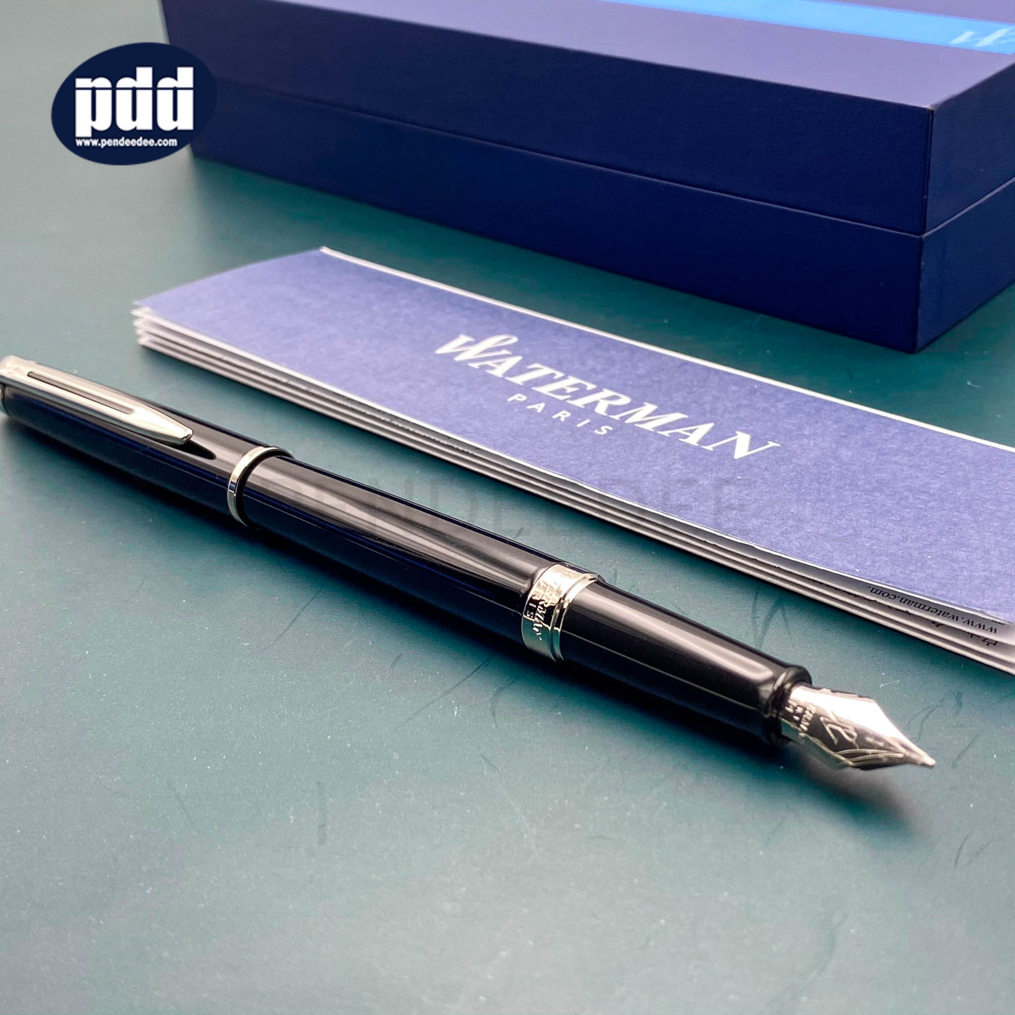 WATERMAN ปากกาหมึกซึม วอเตอร์แมน เฮมีสเฟีย WATERMAN Hemisphere Black with Silver Trim Fountain Pen