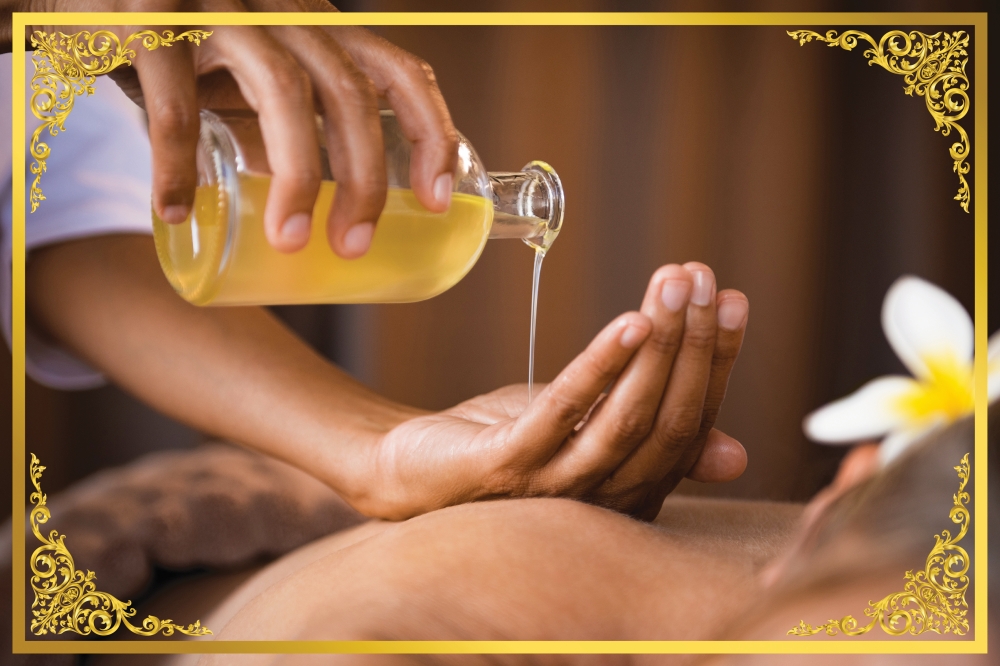 ชุดสติ๊กเกอร์ภาพนวด ตกแต่งด้วยกรอบลายไทย สำหรับตกแต่งร้านนวดไทย สปาไทย (มีให้เลือก 12 ภาพ) ST-SPA1(60x40cm)