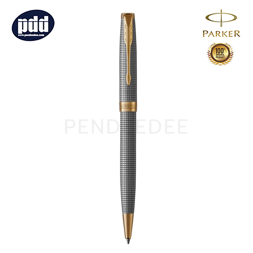PARKER Sonnet Cisele Silver GT Ballpoint Pen ปากกาลูกลื่น ป๊ากเกอร์ ซอนเต ชิเซเล่ย์ ซิลเวอร์ สีเงิน คลิปทอง