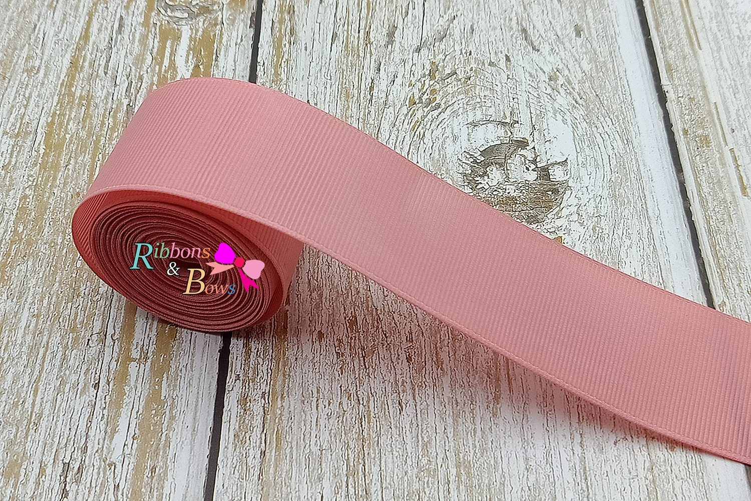 ริบบิ้นผ้าลูกฟูก สีชมพู ( 151 peony ) PC7