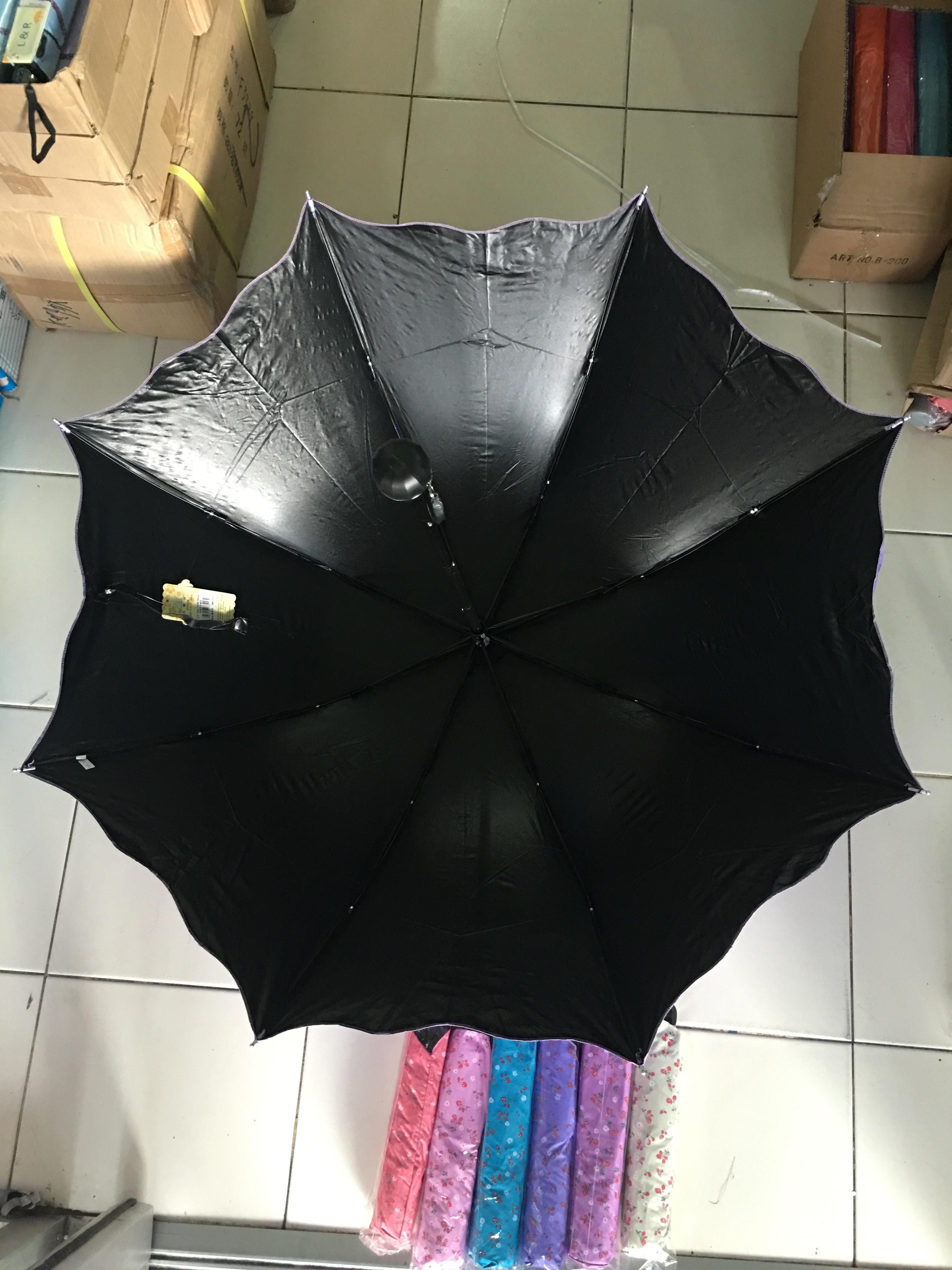 ร่มโค้งแฟชั่นยูวีดำรหัส3417