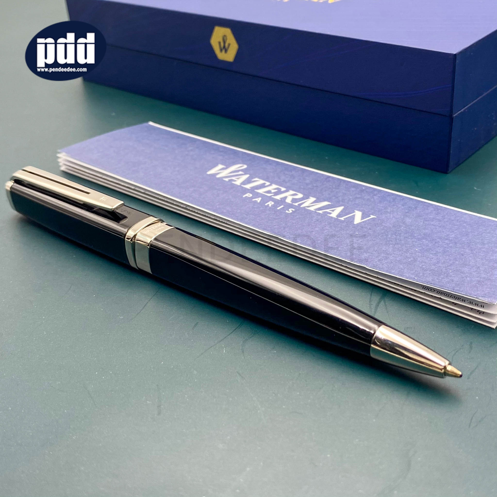 WATERMAN ปากกาลูกลื่น วอเตอร์แมน เอ็กซ์ เซ็บชั่น WATERMAN Exception Slim Black with Silver Trim Ballpoint Pen