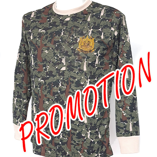 PROMOTIONเสื้อยืดแขนยาวลายป่าไม้ (ตราแผ่นดิน)..