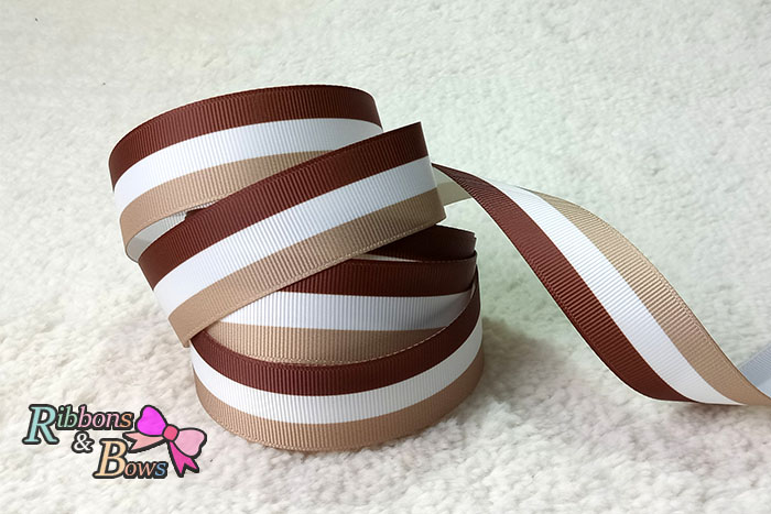 ริบบิ้นผ้าพิมพ์ลายเส้นสีสดใส กว้าง 25 mm #BB66