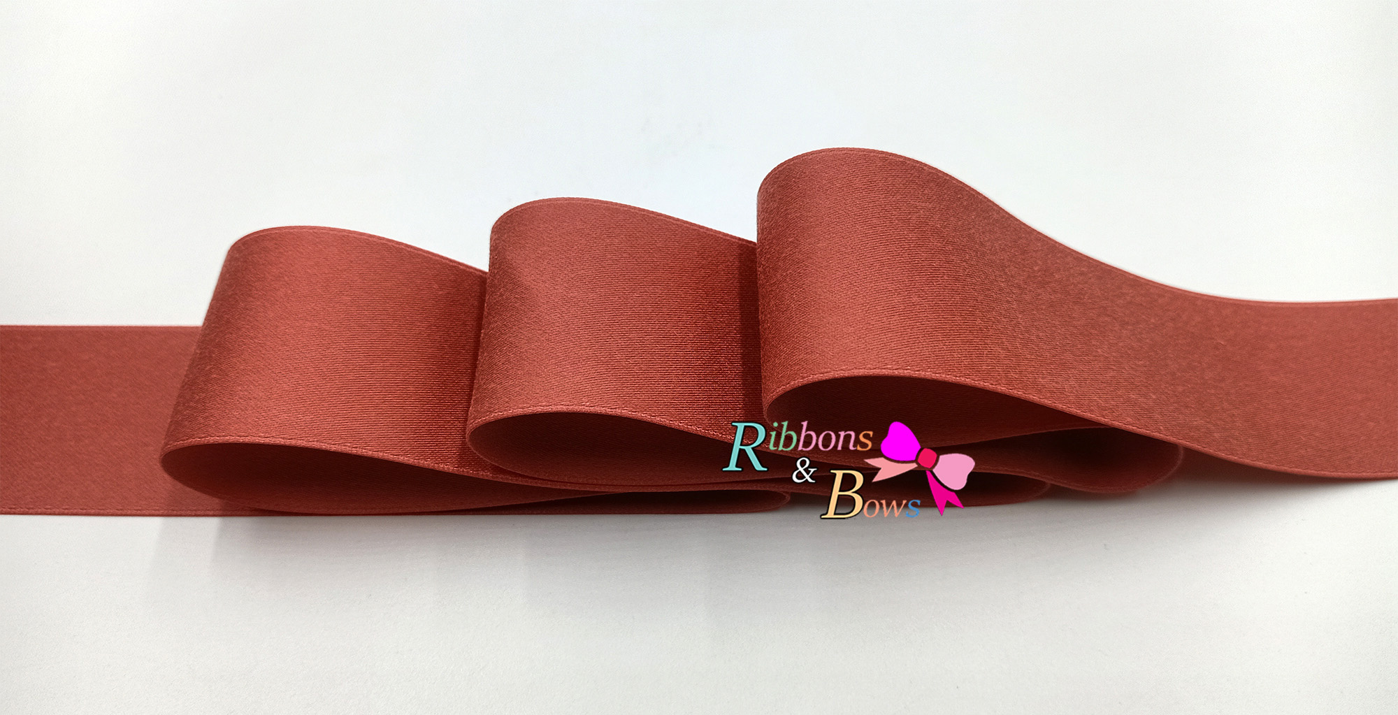 ริบบิ้น poly-cotton เกาหลี สี Cinnabar 10 หลา