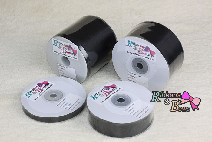 030 Black ริบบิ้นผ้าซาติน 2 หน้า สีดำ # WA003