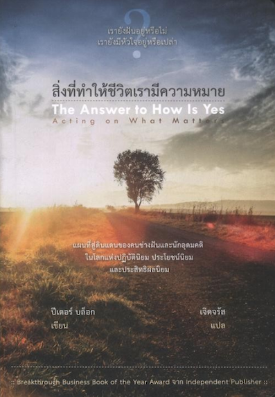 สิ่งที่ทำให้ชีวิตเรามีความหมาย The Answer to How Is Yes Acting on What Matters โดย ปีเตอร์ บล็อก