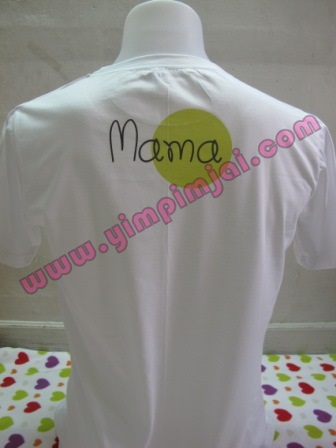 เสื้อยืดมีกระเป๋าสกรีนลาย papa mama