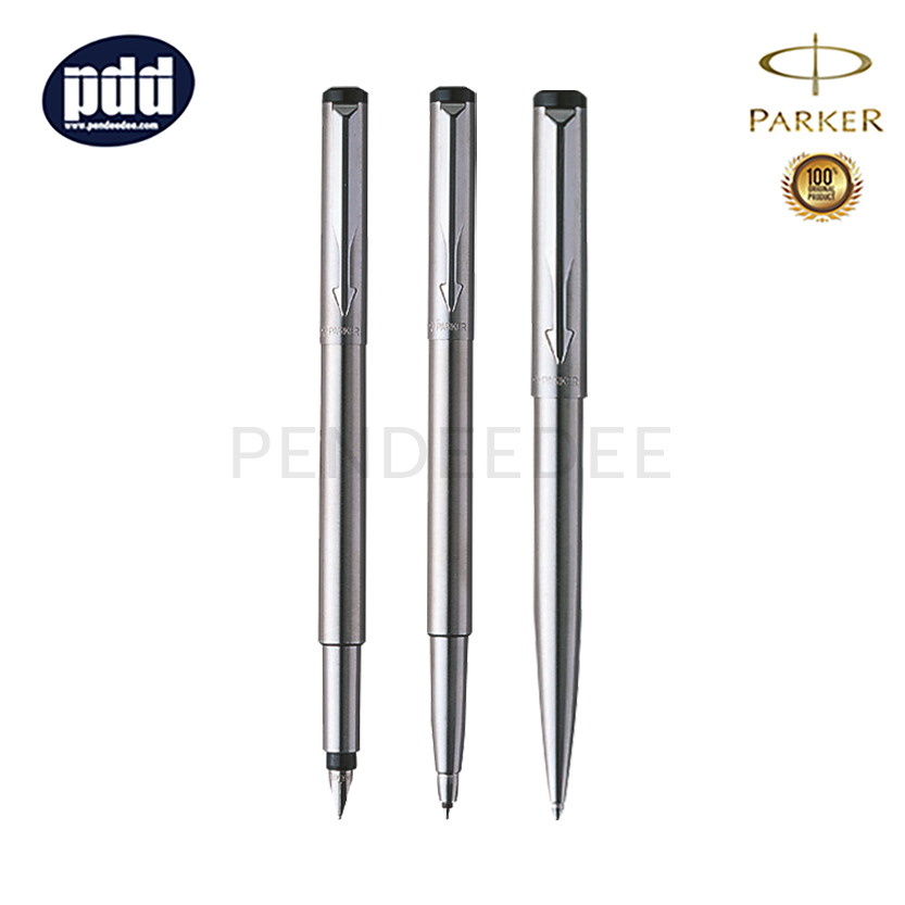 PARKER Vector Stainless Steel Ballpoint Pen ปากกาลูกลื่น ป๊ากเกอร์ เว็กเตอร์ สแตนเลส