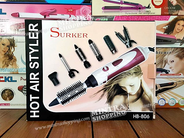 ชุดไดร์แต่งผม ม้วนโรลผม Surker HB-806 Hot Air Styler 6 in 1 จัดแต่งได้หลากหลายทรงผม 7 วัน 7 สไตล์
