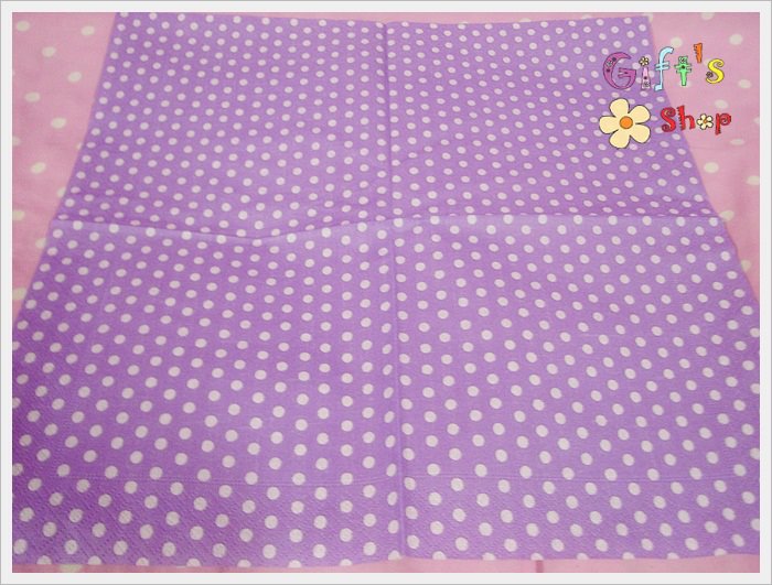 กระดาษแนปกิ้น ลายจุดขาว พื้นม่วง