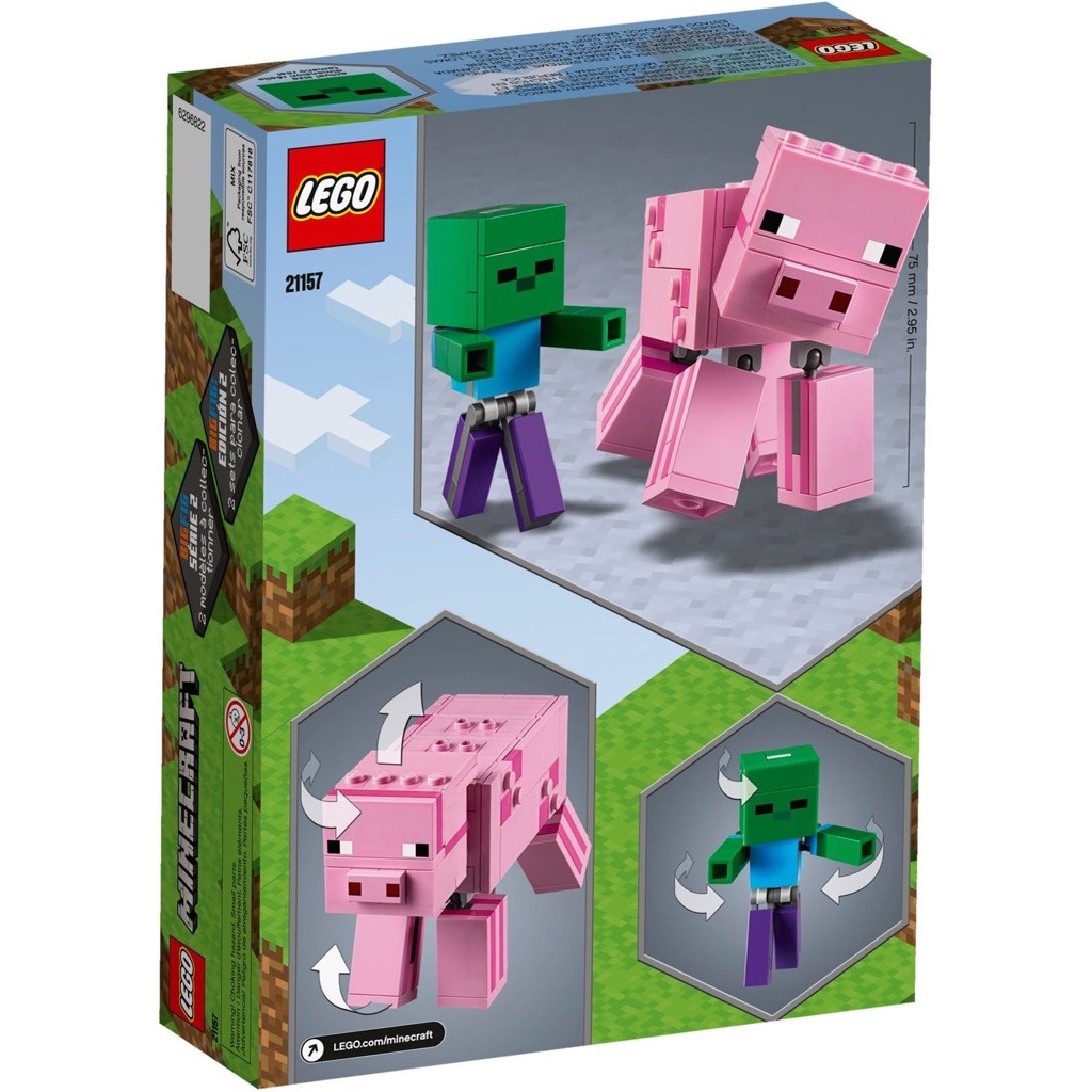 เลโก้ LEGO Minecraft 21157 BigFig Pig with Baby Zombie
