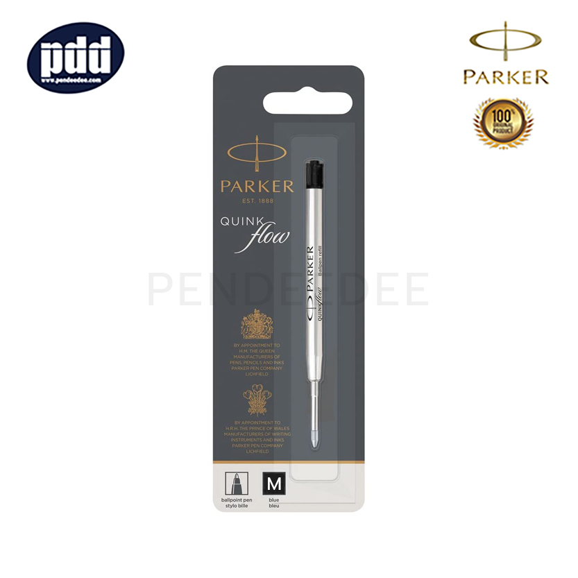 PARKER ไส้ปากกาลูกลื่น ป๊ากเกอร์ ควิ้ง โฟล หมึกดำ หัวเอ็ม 0.7 มม. PARKER Quink Flow Black Ink Medium Point 0.7 mm. Ballpoint Refill