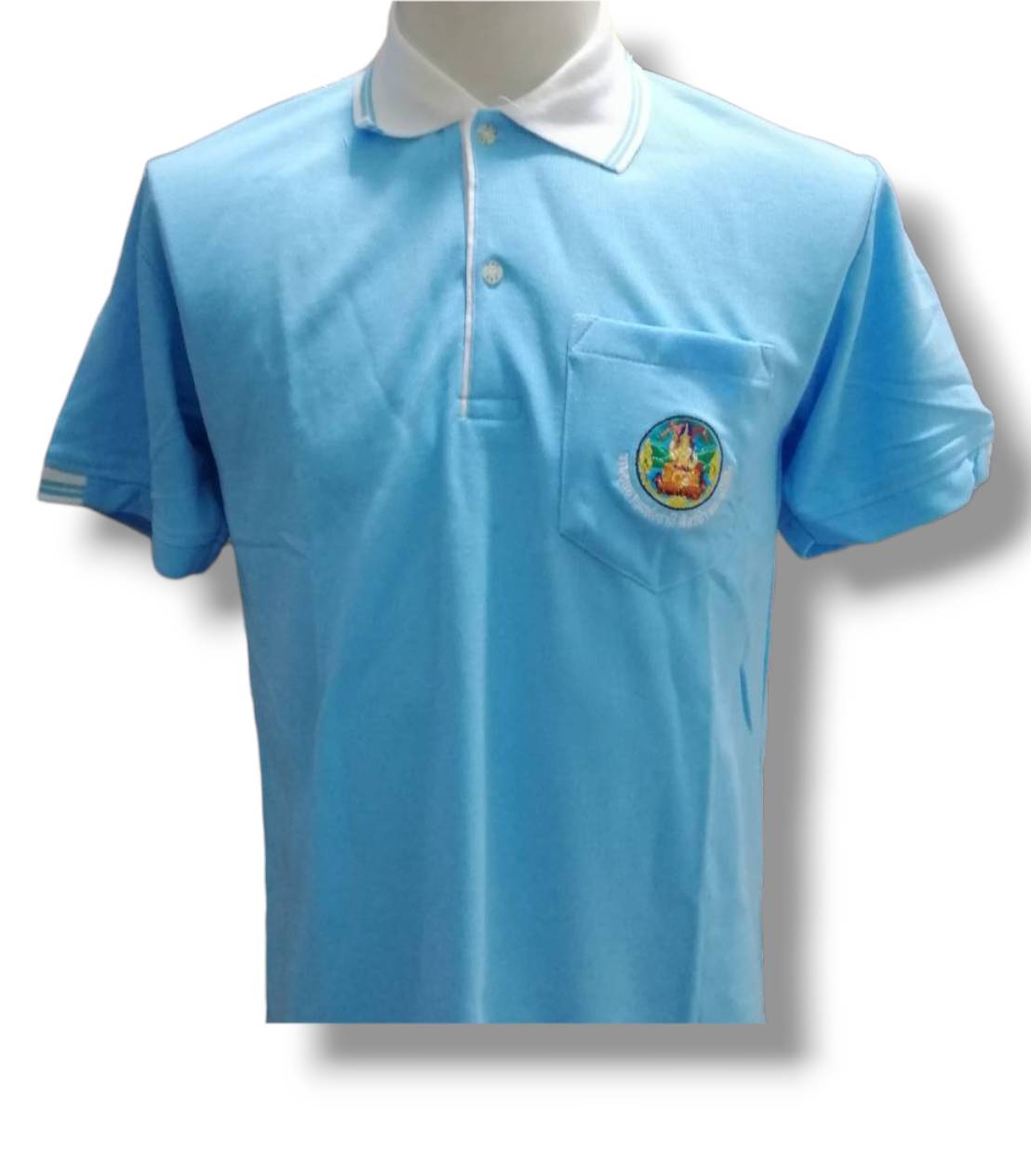 เสื้อโปโล สีฟ้าอ่อน ปกขาว ตรากรมอุทยานฯ**