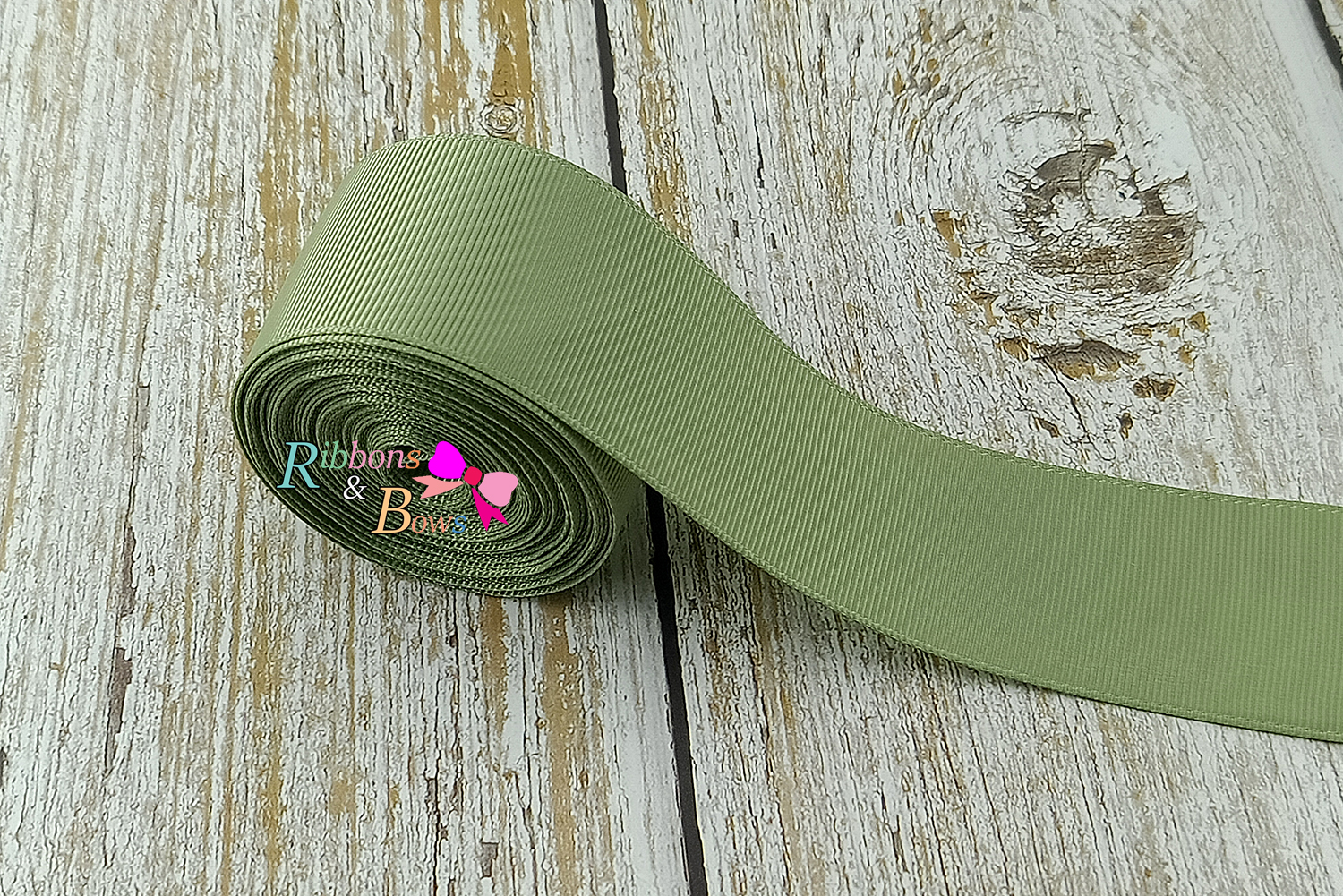 ริบบิ้นผ้าลูกฟูก สีเขียว (567 spring moss) #PC24