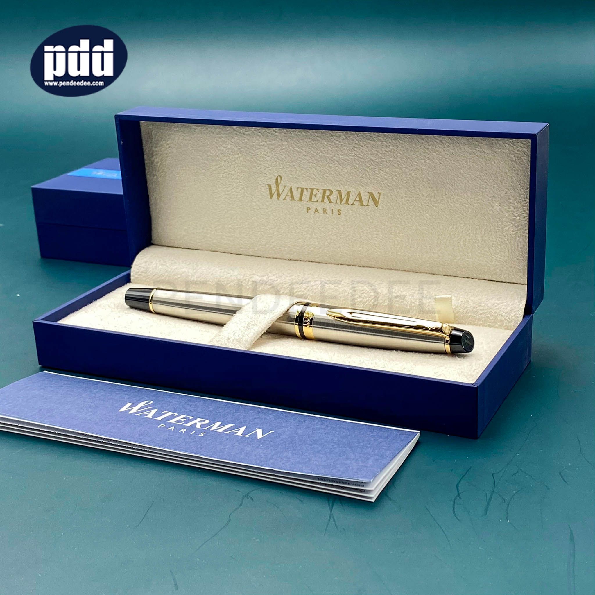 WATERMAN ปากกาโรลเลอร์บอล วอเตอร์แมน เอ็กซ์เพิร์ท WATERMAN Expert Stainless steel Gold Trim Rollerball Pen