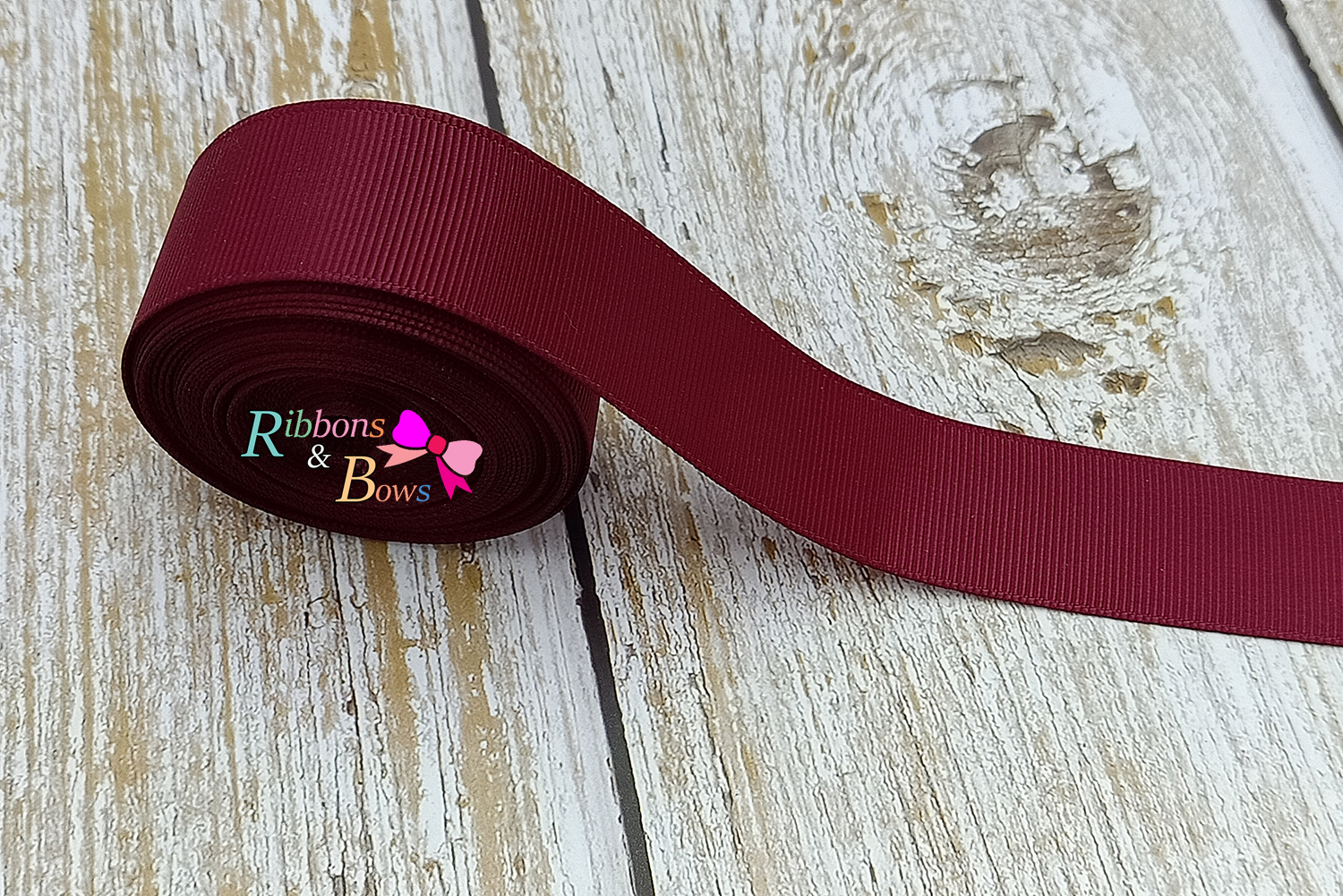 ริบบิ้นผ้าลูกฟูก สีแดง (275 Wine) #PC12