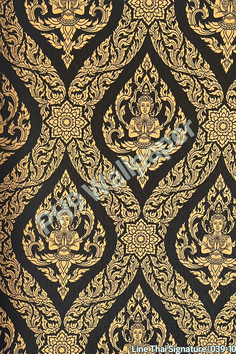 วอลเปเปอร์ติดผนังลายเทพพนม [Line Thai Signature] มีหลายสีให้เลือก 039-XX