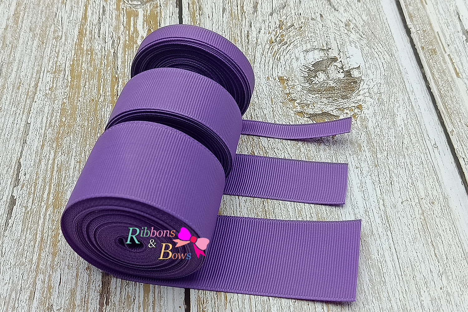 ริบบิ้นผ้าลูกฟูก สีม่วง (463 Grape) #PC21
