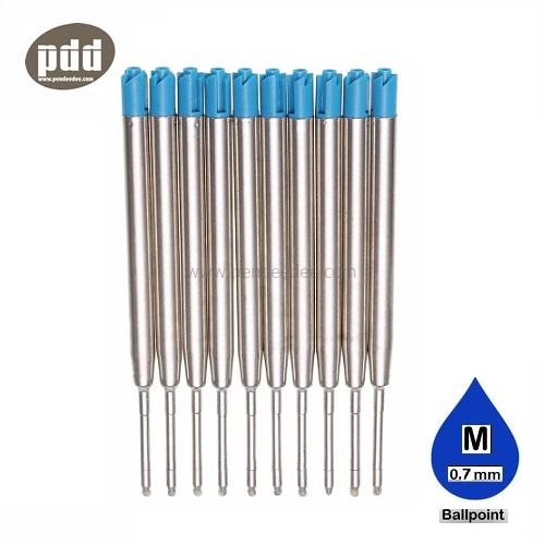 10 ชิ้น PDD ไส้ปากกาลูกลื่น Parker Style หมึกน้ำเงิน – Ballpoint Pen Refills Medium Point for Parker Style Blue Ink