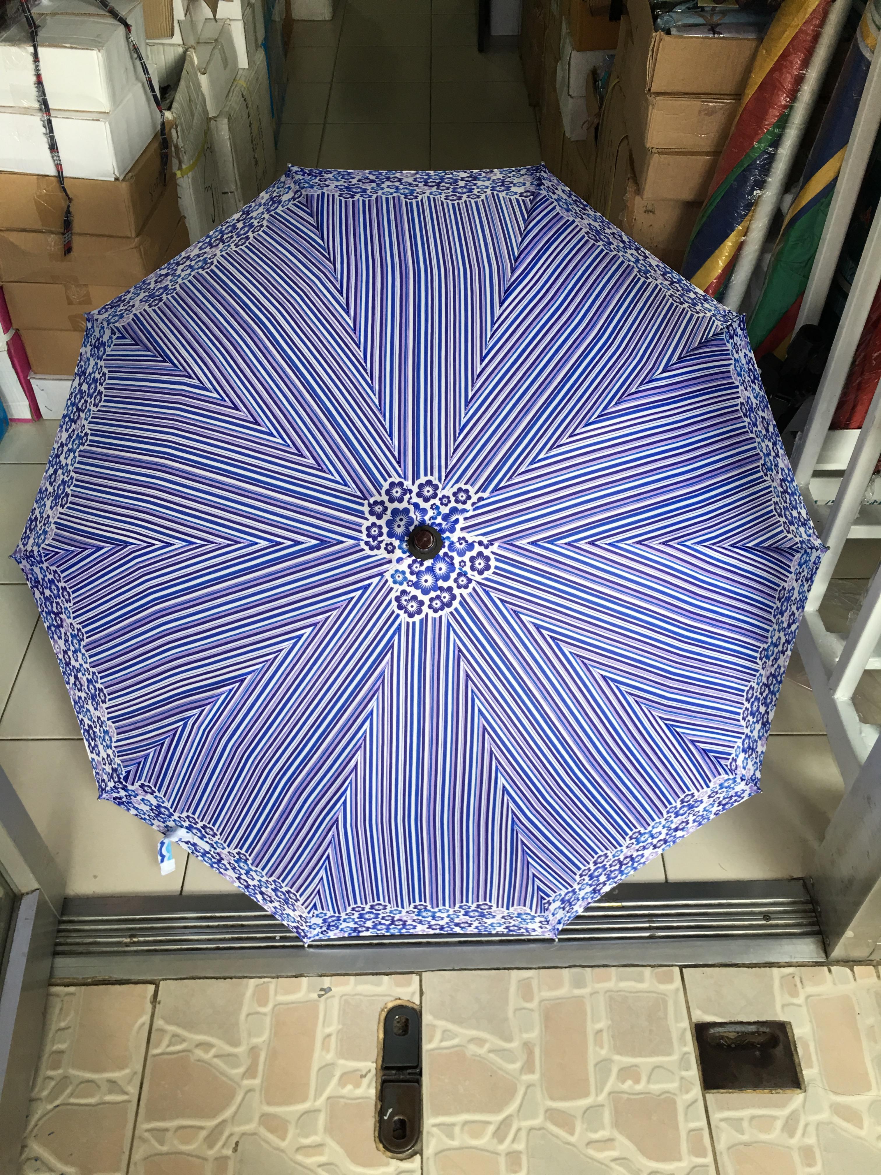 ร่มตอนเดียว22 8ก้านรหัสลายดอกไม้