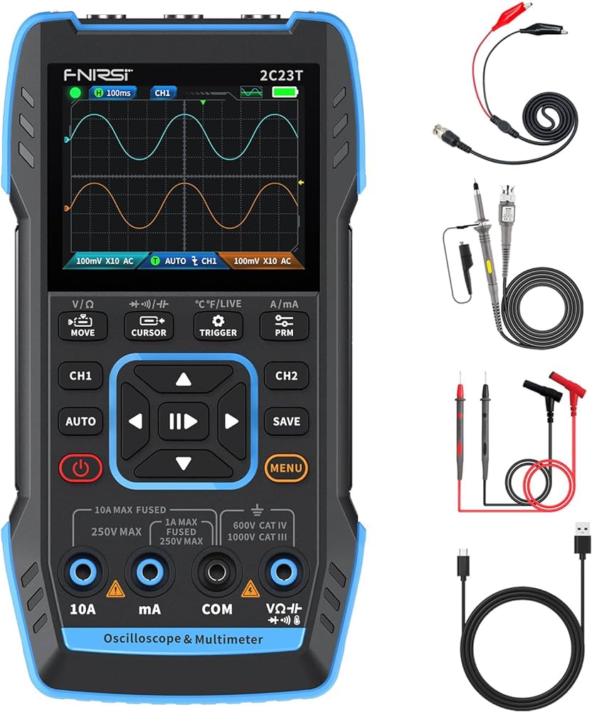 FNIRSI 2C53T Handheld 3in1 Oscilloscope Multimeter Signal Generator