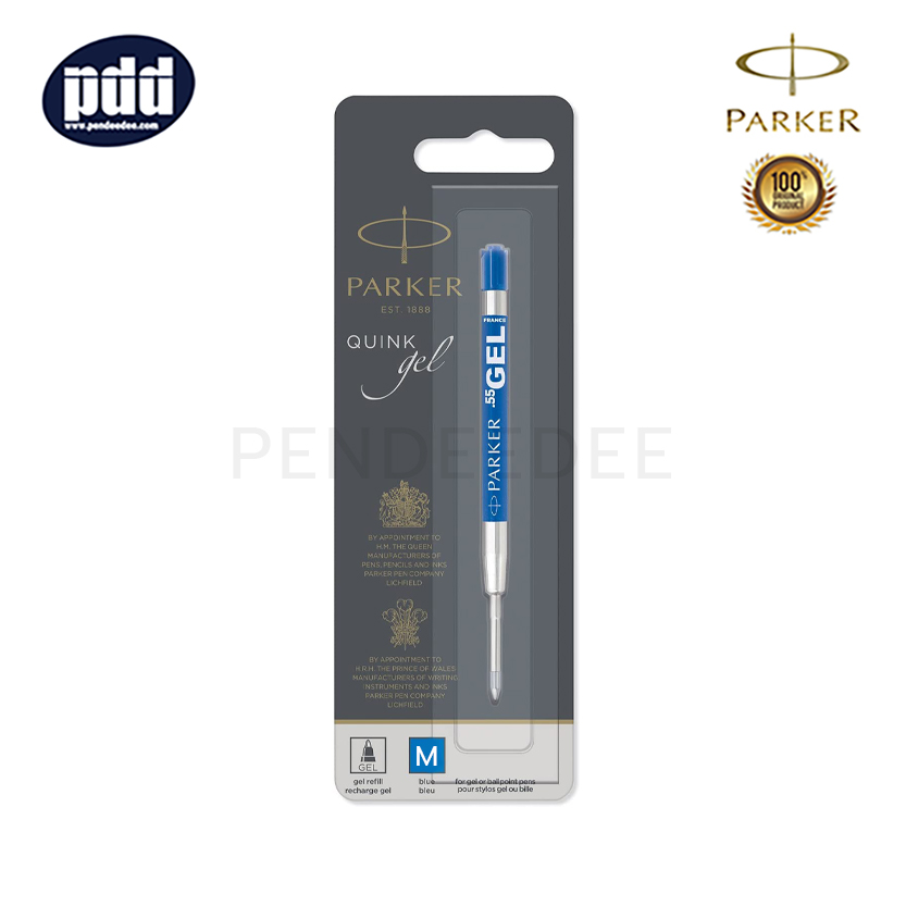 PARKER ไส้ปากกาลูกลื่น ป๊ากเกอร์ ควิ้ง เจล หมึกน้ำเงิน หัวเอ็ม 0.7 มม. PARKER Quink Gel Blue Ink Medium Point 0.7 mm. Ballpoint Refill