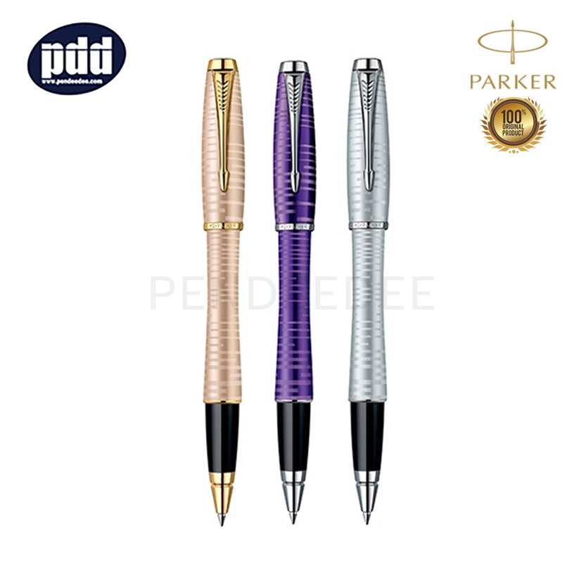 ปากกาสลักชื่อ PARKER ปากกาป๊ากเกอร์ โรลเลอร์บอล เออร์เบิน พรีเมี่ยม เงิน ซิลเวอร์บลู เพิร์ล - PARKER URBAN PREMIUM ROLLERBALL PEN SILVER BLUE PEARL