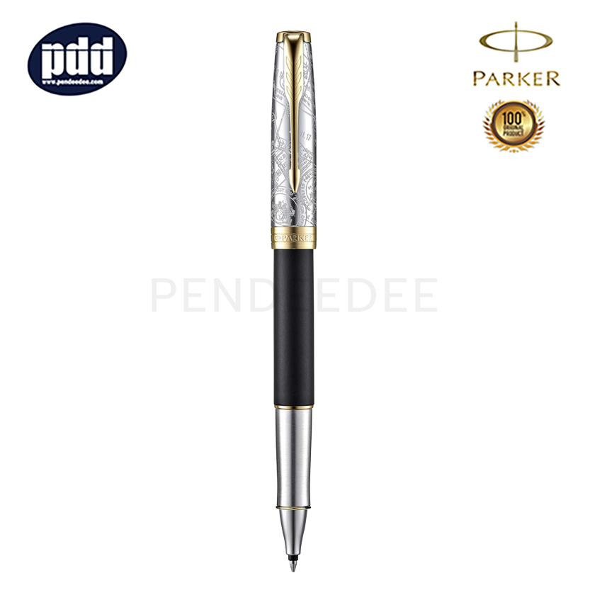 ปากกาสลักชื่อ PARKER ปากกาโรลเลอร์บอล ป๊ากเกอร์ ซอนเนต18 สเปเชี่ยล อิดิชั่น สีดำด้าน คลิปทอง PARKER Sonnet18 Special Edition Matte Black GT Rollerball Pen