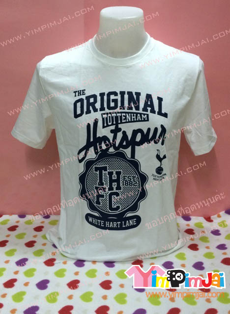 เสื้อยืด สีขาว แขนสั้น สกรีนตามสั่ง Original Tottenham