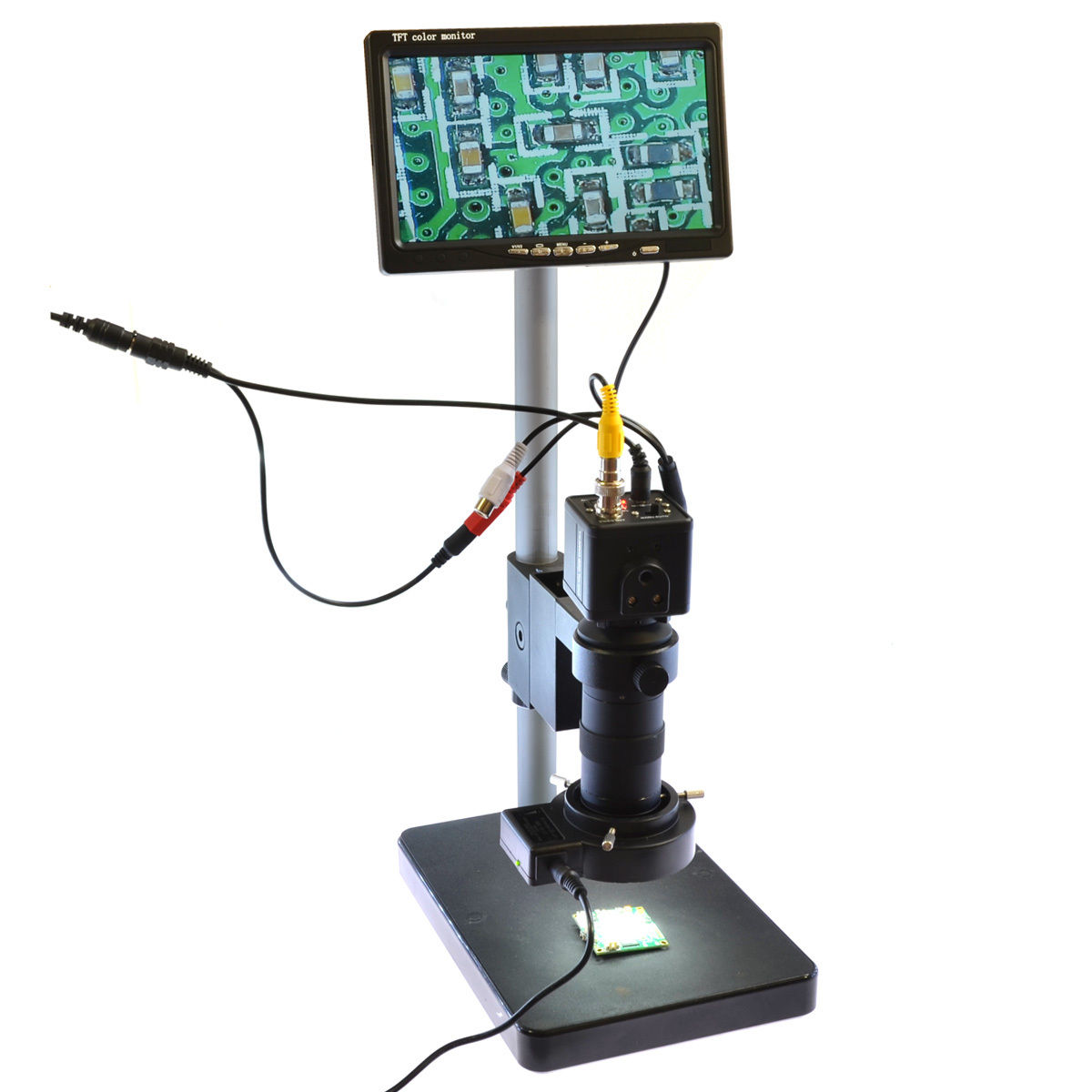 CCD Camera Microscope 100X BNC AV TV set +7" Monitor