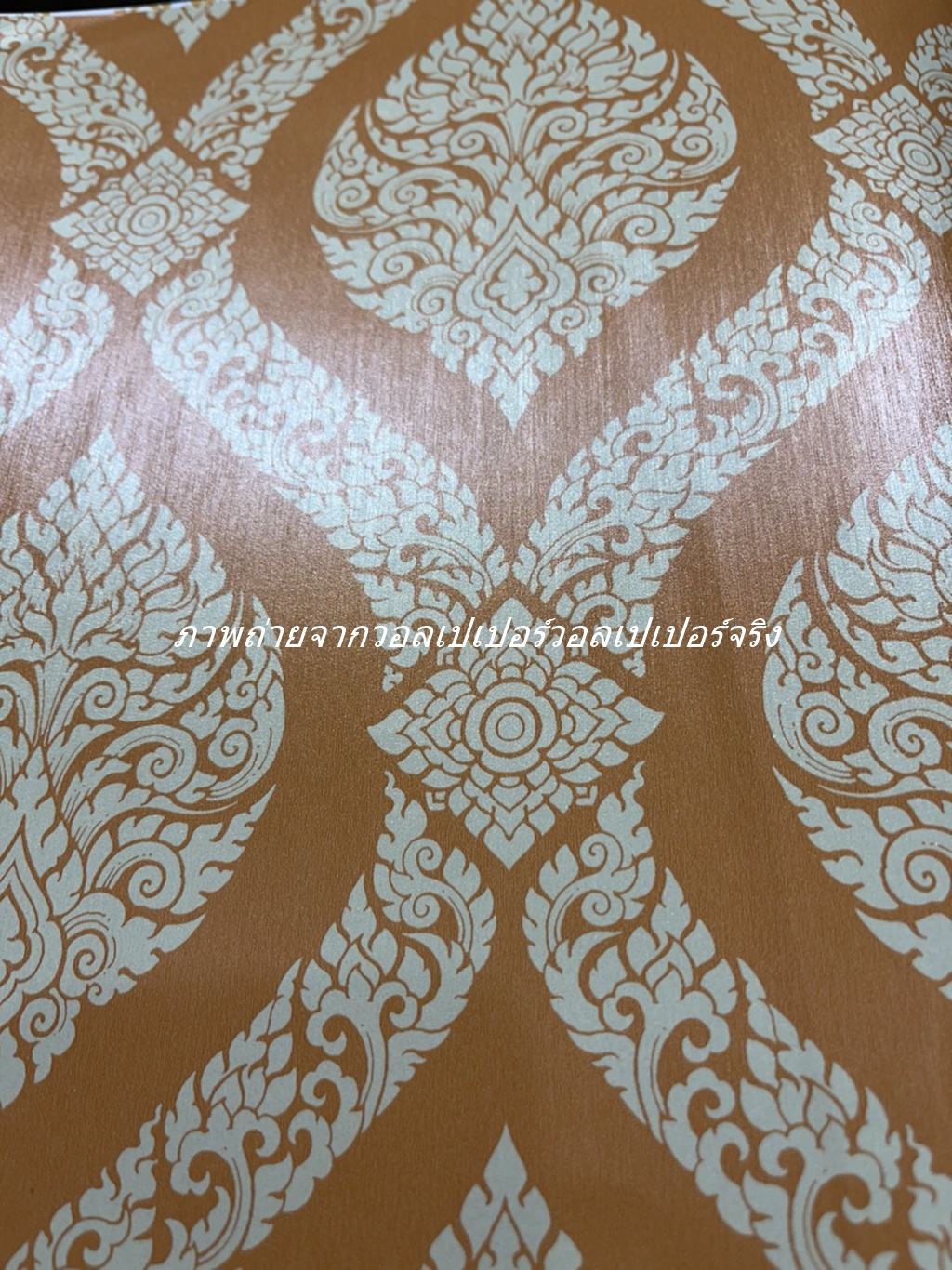 วอลเปเปอร์ลายไทย ลายพุ่มข้าวบิณฑ์ เหลือง - ทอง JPS504