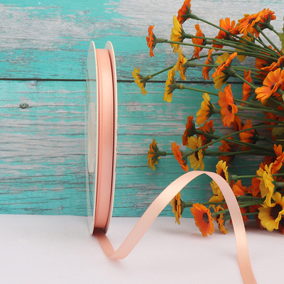 ริบบิ้นผ้าซาติน 2 หน้า สีพีช 50 หลา ( Petal Peach )# WX008