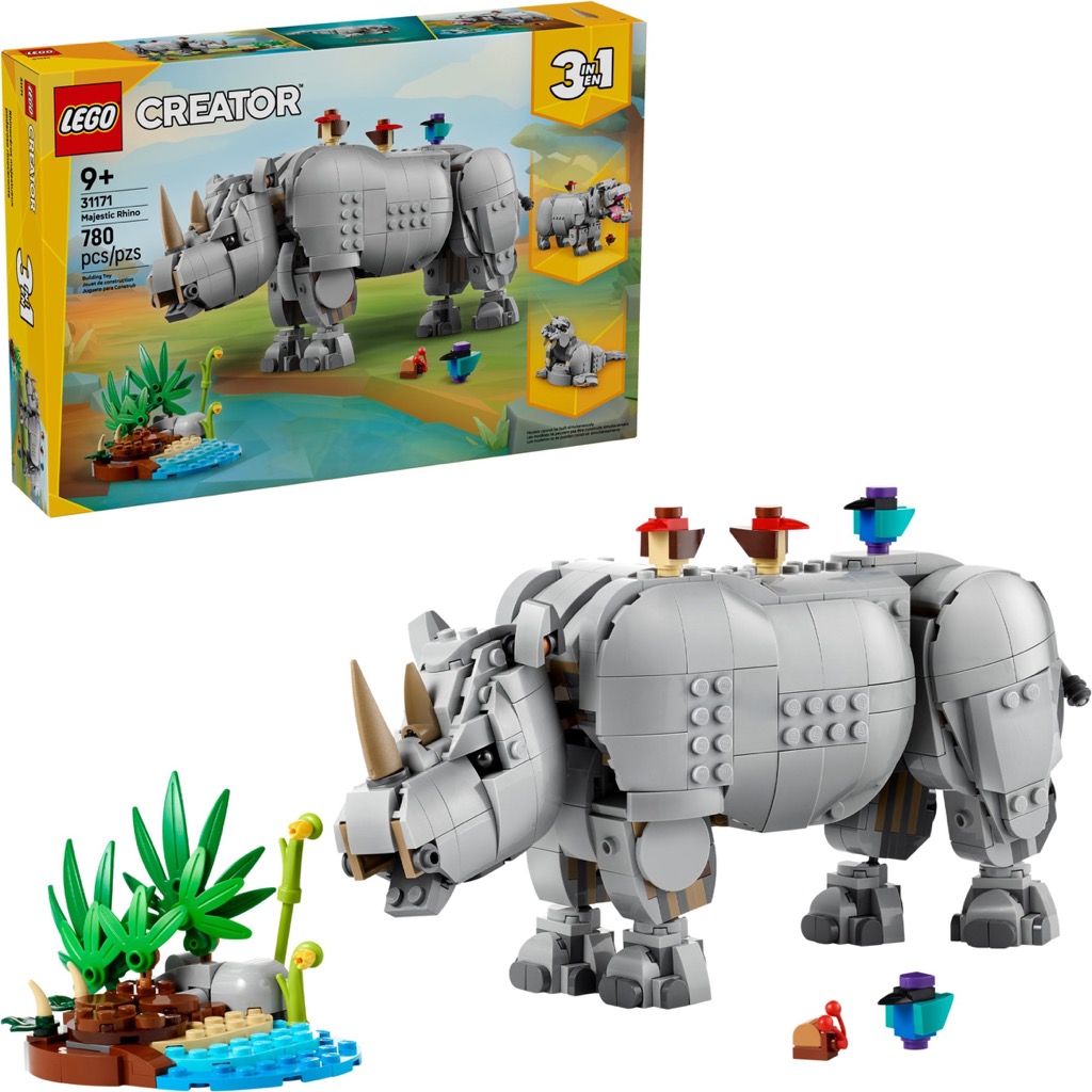 เลโก้ LEGO Creator 31171 Wild Animals: Majestic Rhino with Birds
