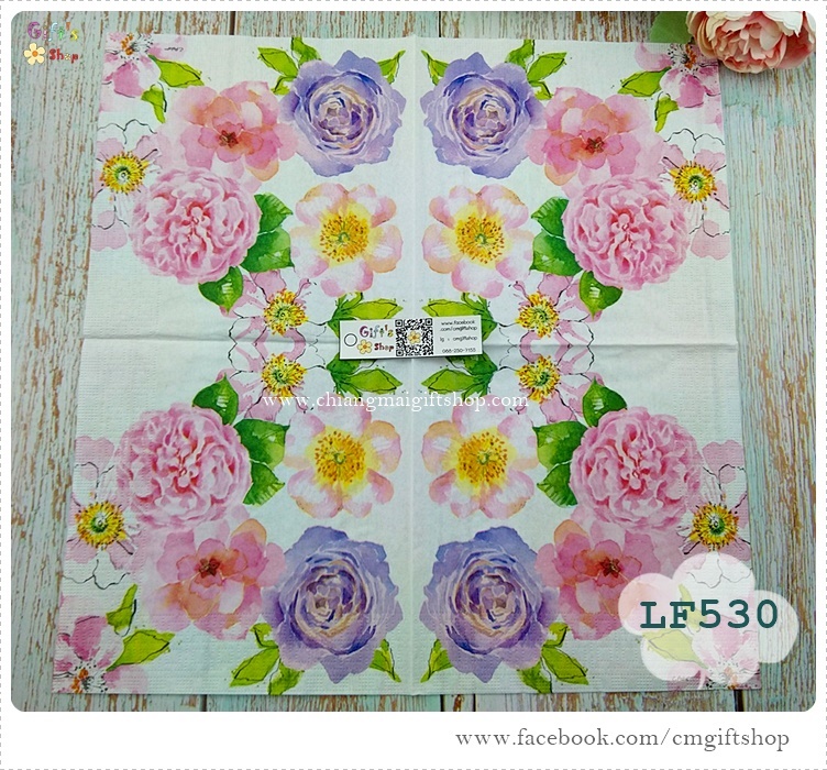 กระดาษแนปกิ้นยุโรป , ลายดอกกุหลาบ, Flower Blush, ลายดอกไม้สีหวาน, ภาพวาดสีน้ำ, ลายดอกไม้สีม่วง, ลายดอกไม้่สีชมพู, พื้นหลังสีขาว