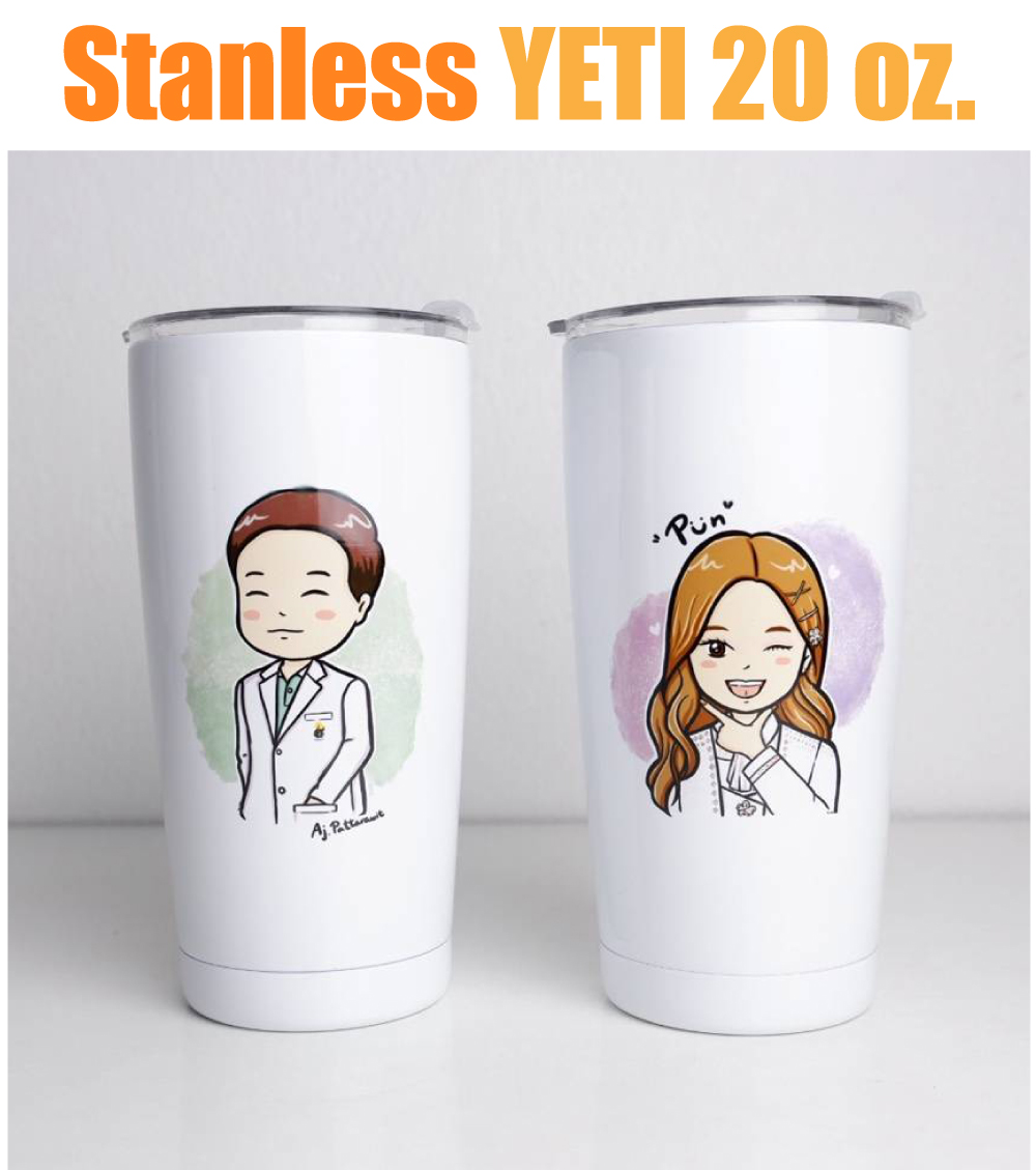 สกรีนแก้วเก็บความเย็น YETI 20 oz.
