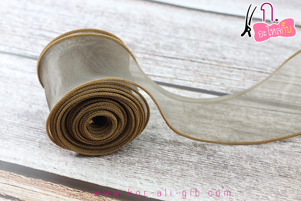 ริบบิ้นผ้าเย็บขอบ ผ้า ไหมแก้ว ขนาด 10ซม. (ขายเป็นหลา)