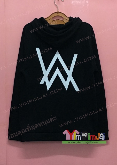 เสื้อฮู้ด เสื้อกันหนาว เสื้อรุ่น สีดำ แขนยาวดำ หมวกดำ ซิปดำ มีกระเป๋า สกรีนตามสั่ง W ^