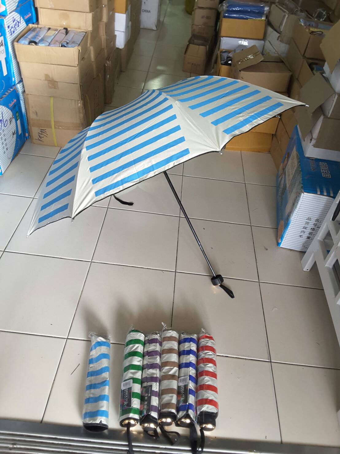 ร่มพับ3ตอนยูวีดำ21นิ้รหัส610