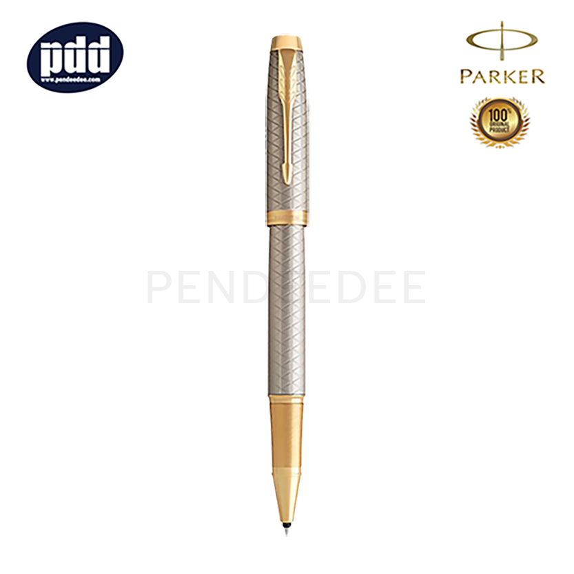 ปากกาสลักชื่อ PARKER ปากกาโรลเลอร์บอล ไอเอ็ม พรีเมี่ยม สีสเปซเกรย์ เทา คลิปทอง PARKER IM Premium Space Grey GT Rollerball Pen