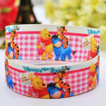 ริบบิ้นผ้าพิมพ์ลาย หมีพูห์ กว้าง 25 ,1 mm #DN01