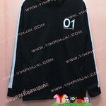 เสื้อสเวตเตอร์ สีดำ แขนยาว ซิป มีกระเป๋า สกรีนตามสั่ง 01